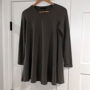 Forever 21 long sleeve tshirt dress gray/green Size Small